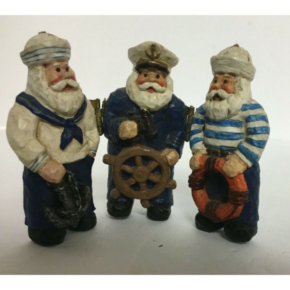 Triptych Sailors Resin about 3" tall Made in China Contemporary - Picture 3 of 3